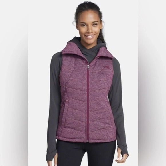 The North Face Pseudio Vest Plum Purple Quilted Mock Neck Women Small Petite - Picture 2 of 11